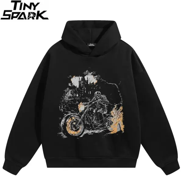 Dead Motorcyclist Graphic Print Hoodie