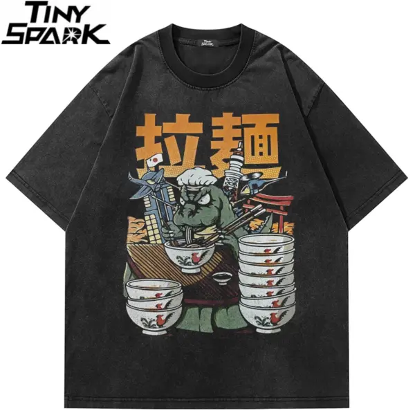 Anime Ramen Monster Graphic T-Shirt