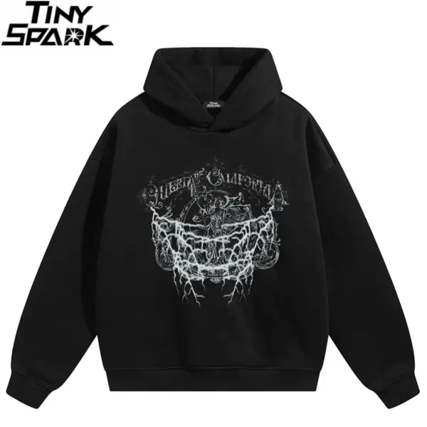 Gothic Lightning Graphic Pullover Hoodie