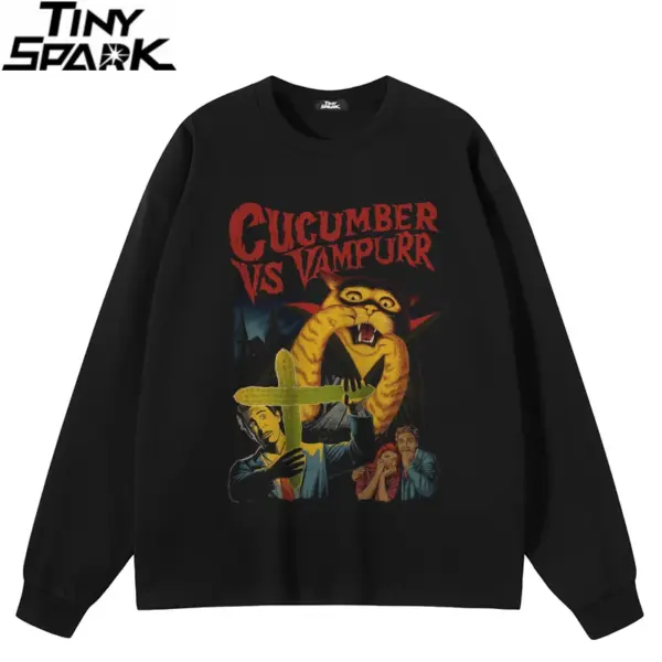 Cucumber vs Vampurr Cat Graphic Sweatshirt