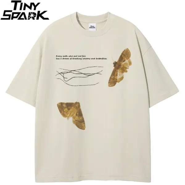 Flying Moth Graphic Print T-Shirt