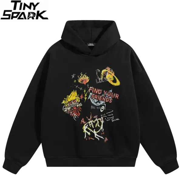 Find Your Friends Graffiti Graphic Hoodie