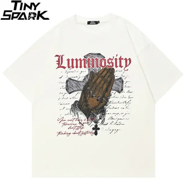 Praying Hands Cross Graphic T-Shirt
