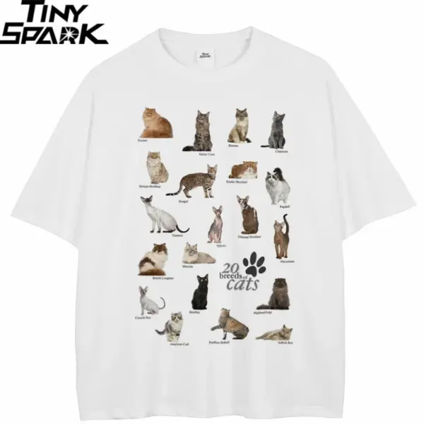 Cat Breeds Collage Graphic T-Shirt