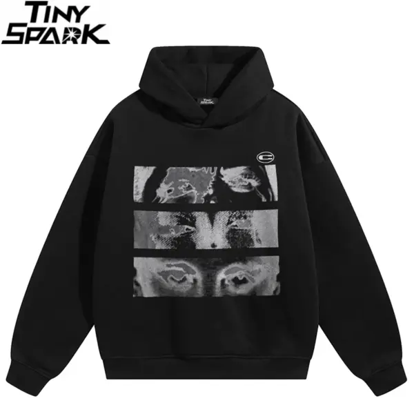 Eye Contact Vintage Graphic Pullover Hoodie