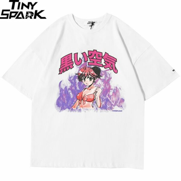 Anime Print Cotton T-shirt – Tiny Spark